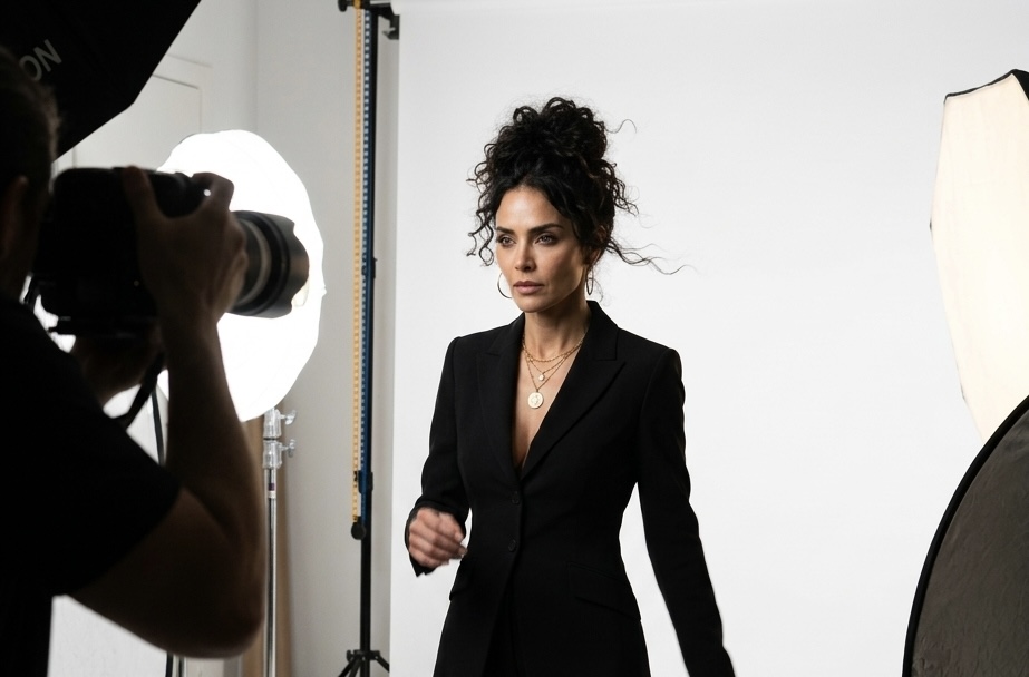 Lola Rivera, backstage shooting